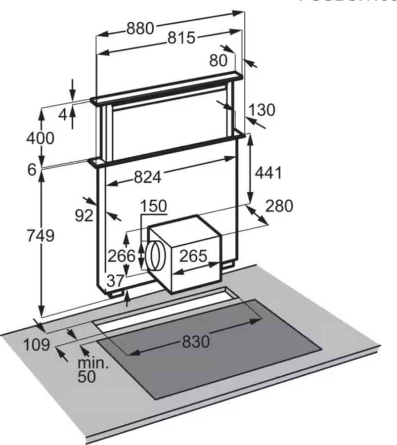 AEG DDE5960B downdraft Afzuigkap