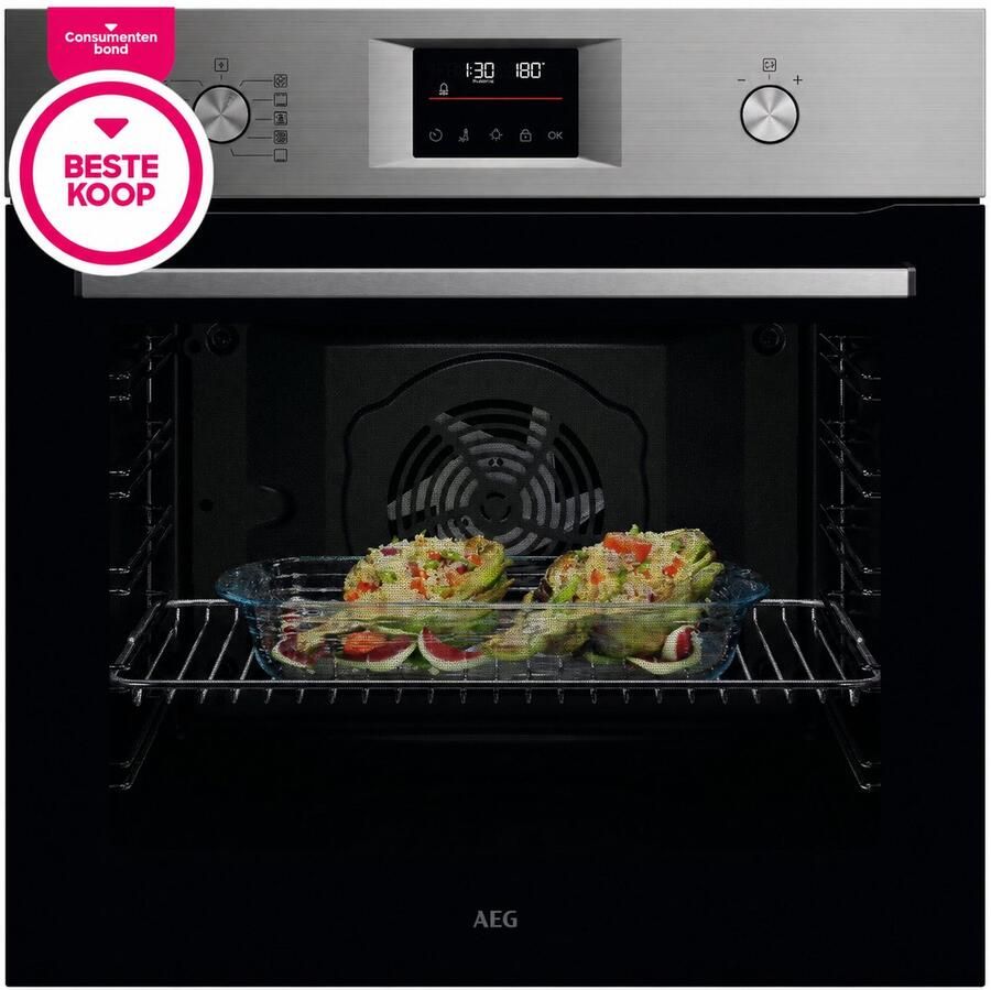 AEG NBU5P40SM Inbouwoven 72L Pyrolyse SurroundCook A++ RVS (Beste koop volgens de Consumentenbond)