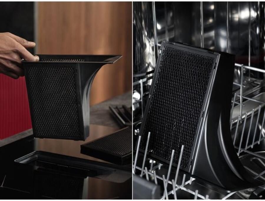 AEG NCH84B03CZ Zwart Ingebouwd 80 cm Inductiekookplaat zones 4 zone(s) Inbouw afzuigkap