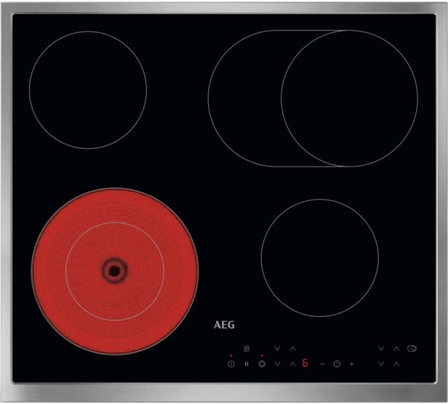 AEG NRN64A06XB – 60 cm Elektrische Keramische Inbouwkookplaat – Radiant – RVS