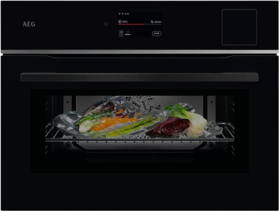 AEG TP8SK721B combi-stoomoven – 45 cm – Hetelucht + stoom – Wi-Fi – Zwart