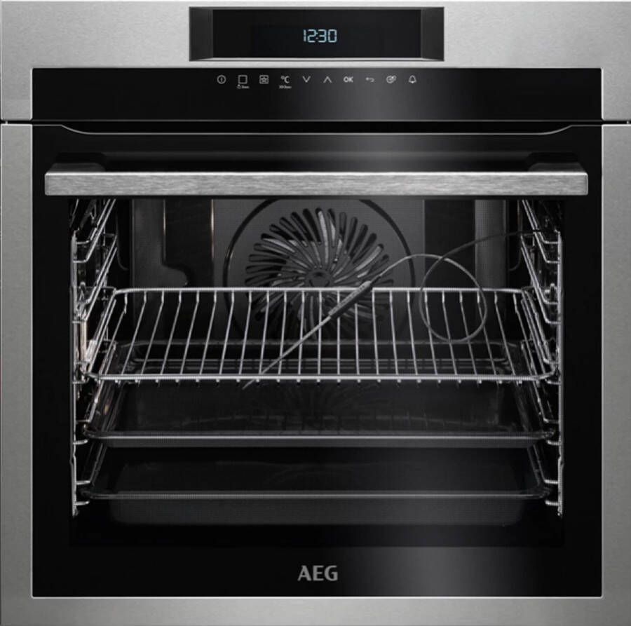 AEG Inbouwoven Model BPE742320M 71 liter RVS A+ Pyrolyse-reiniging Kerntemperatuursensor