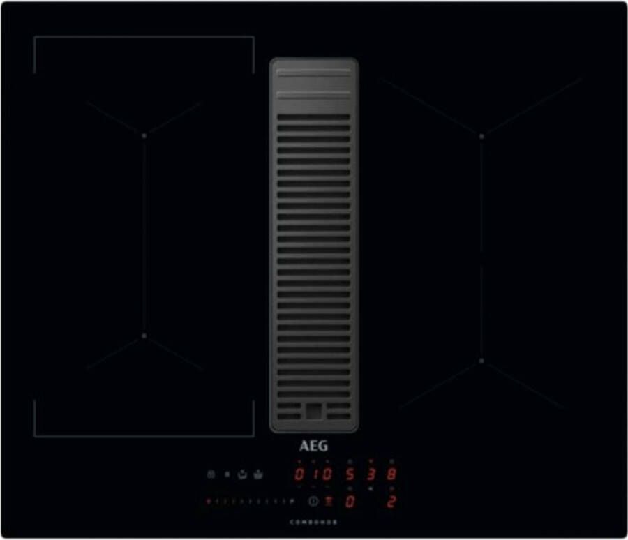 AEG Inductiekookplaat Model IDE74243IB 4 zones 72 cm Met ingebouwde afzuiging
