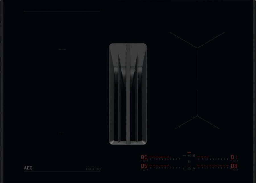 AEG OCH84B03XB Zelfstandige kookplaat met geïntegreerde afzuiging 80 cm breed- luchtafvoer of recirculatie Inductie kookzones