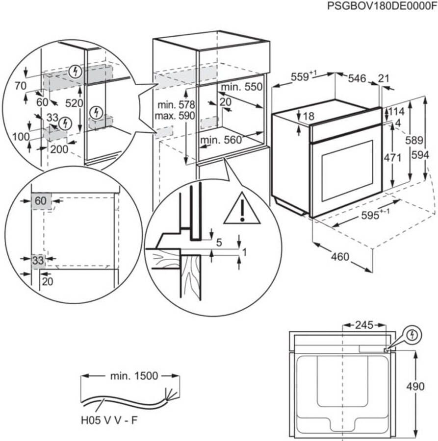 AEG Series 5000 OU5AE20AK 71 l 3500 W Zwart
