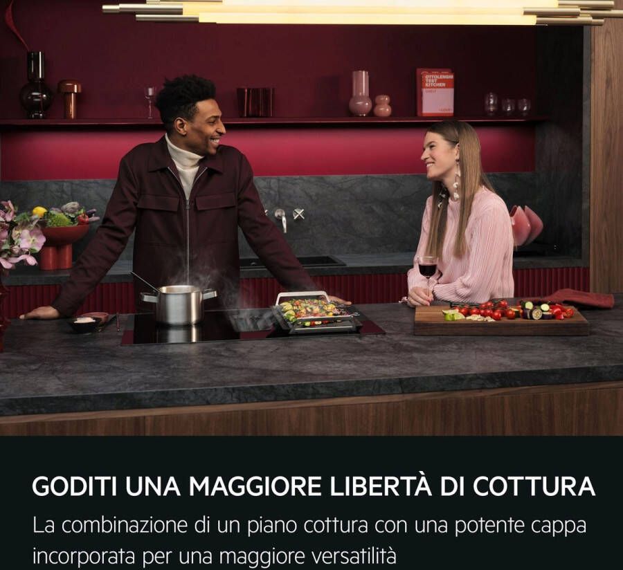 AEG TH84CB03FB Zwart Ingebouwd 80 cm Inductiekookplaat zones 4 zone(s) Inbouw afzuigkap