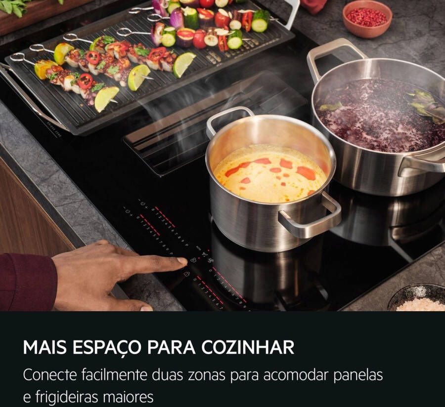 AEG TH84CB03FB Zwart Ingebouwd 80 cm Inductiekookplaat zones 4 zone(s) Inbouw afzuigkap - Foto 2