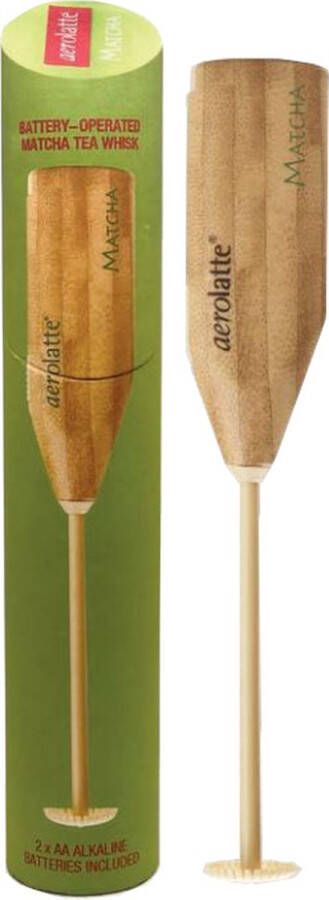 Aerolatte Matcha Opschuimer – Handmatige Elektrische Melkopschuimer met Bamboe Look Voor Matcha Havermelk & Warme Melk (zonder verwarming)