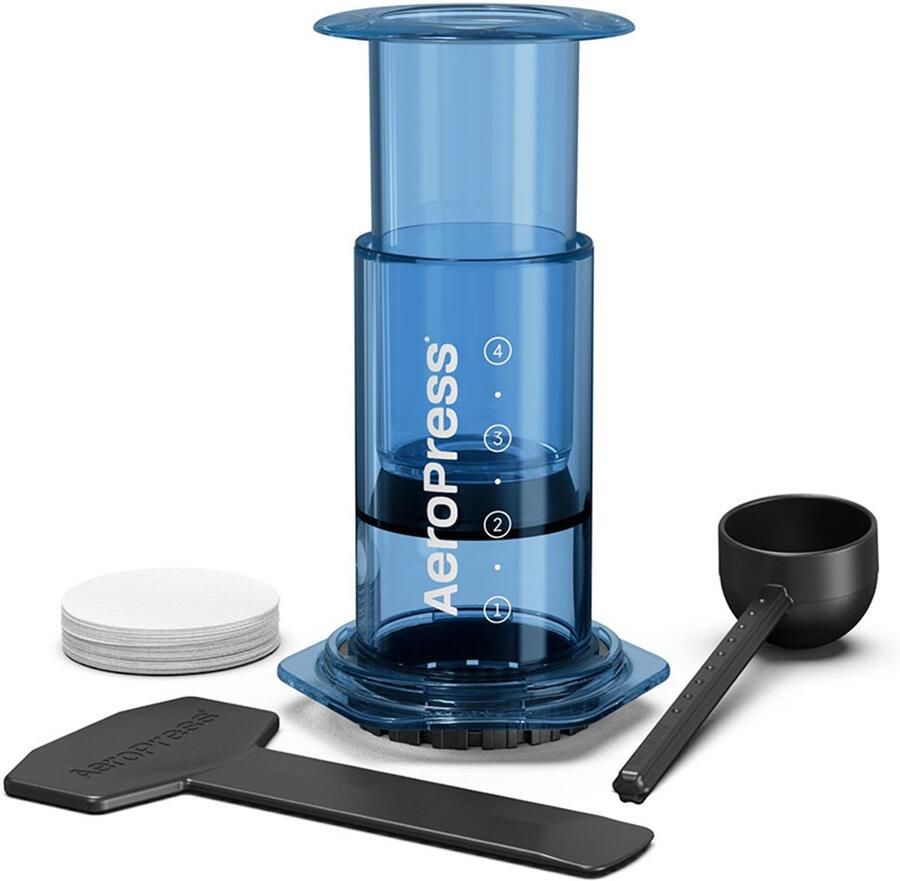 Aeropress Clear Blue Koffiezetter Transparant Blauw