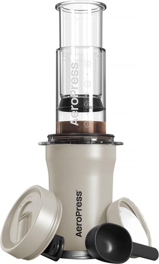 Aeropress Go Plus Koffiezetter met Thermische Mok Crème
