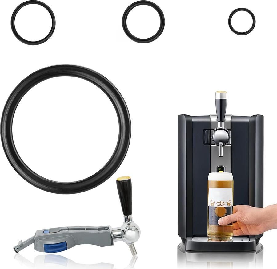 Afdichting O-ringen onderhoudsset 4 stuks compatibel met Philips Perfect Draft biertap HD3600 HD3610 HD3620 HD3720 m-winkel