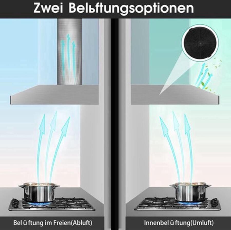 Afzuigkap Ingebouwd 60 cm Zwart 201 m3 u Vermogen RVS Materiaal Onderbouw Keukenapparaat
