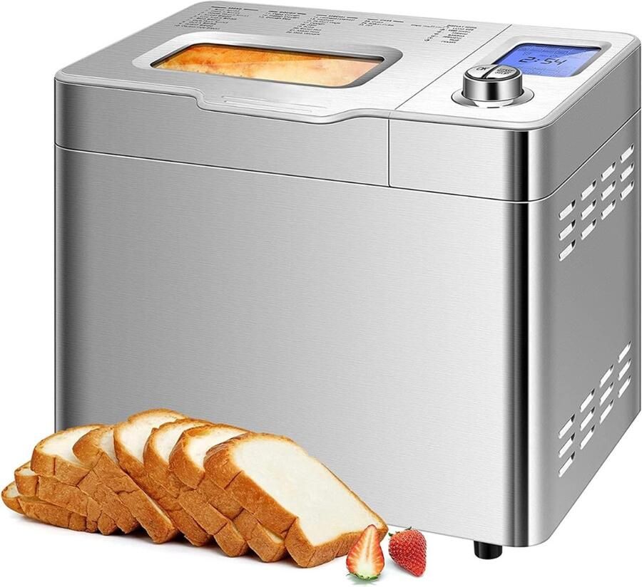 Ahd Broodbakmachine Broodbakmachines Broodbak machine Zilver 36cm x 30cm x 22cm
