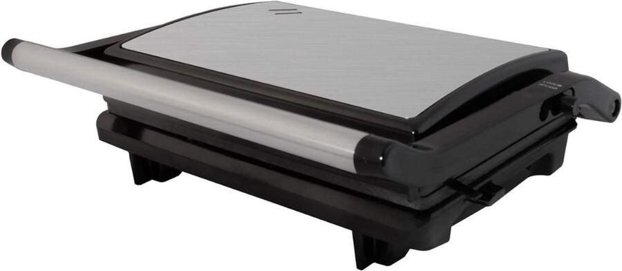 Ahd Contactgrill met uitneembare platen Contactgrill Multi grill Zwart Zilver 15cm x 24cm x 10cm