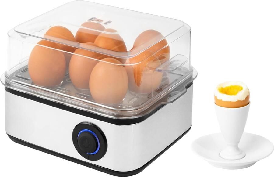 Ahd Eierkoker electrisch Eierkoker met timer Zilver ‎21cm x 15cm x 13cm; 0.84 kg