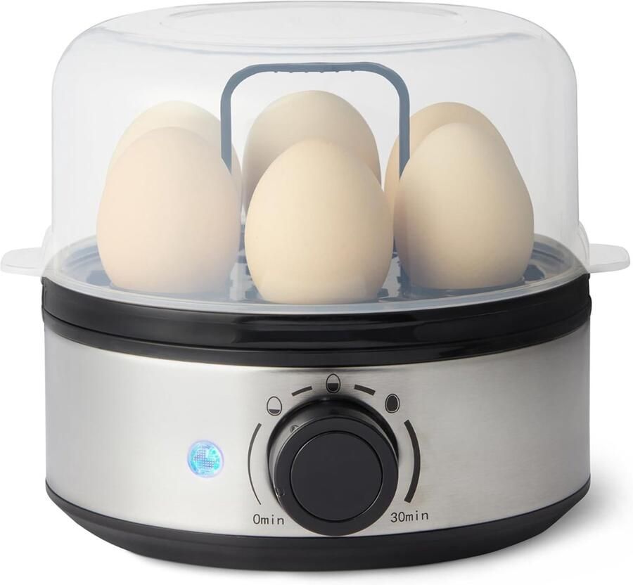 Ahd Eierkoker electrisch Eierkoker met timer Zwart Zilver ‎‎20cm x 20cm x 20cm; 605 g