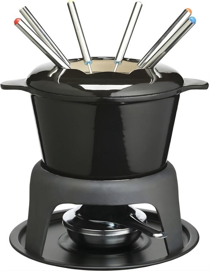 Ahd Fondueset Fondue Netjes Zwart 18cm x 18cm x 21cm