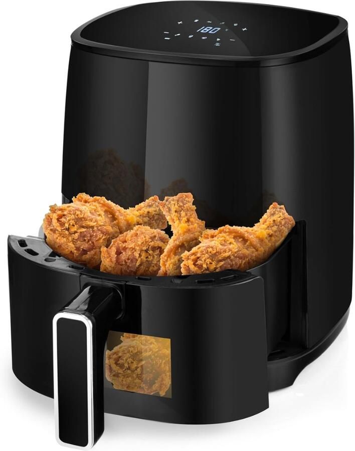 Ahd Mini airfryer Airfryer klein Zwart ‎26cm x 30cm x 35cm