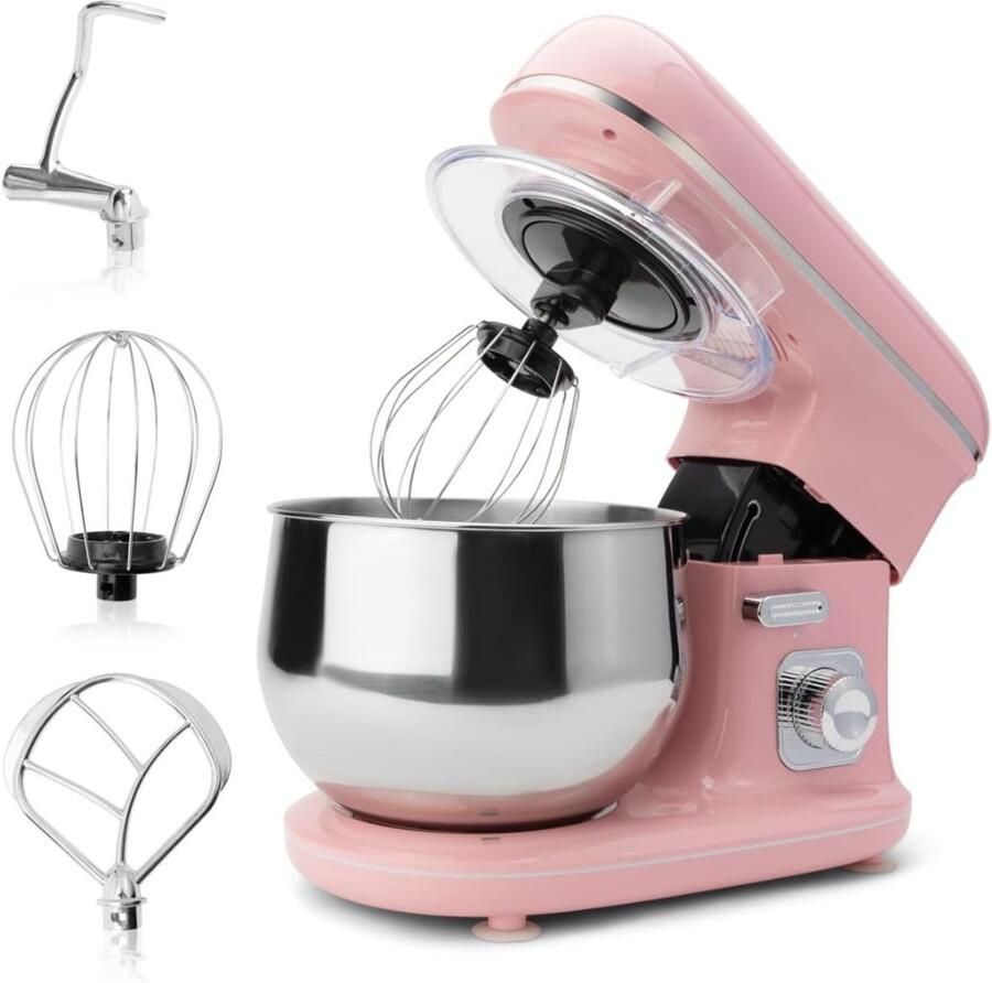 QUOVO Mixer met mengkom Mixer met mengkom keukenmachine Roze 21cm x 35cm x 32cm; 4.5kg