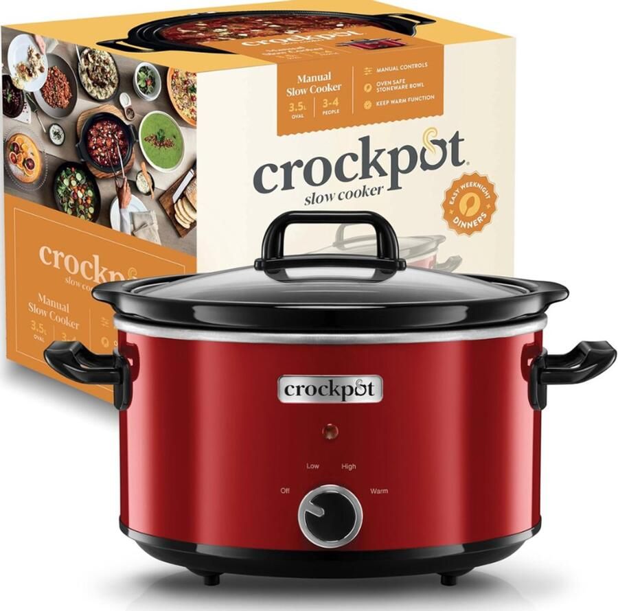 Ahd Slowcooker Met Timer Slowcooker Multicooker Rood 24cm x 31cm x 33cm