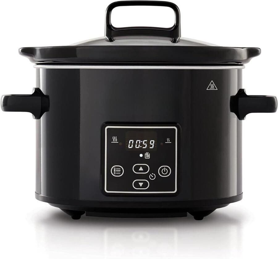 Ahd Slowcooker Met Timer Slowcooker Multicooker Zwart 28cm x 28cm x 21cm