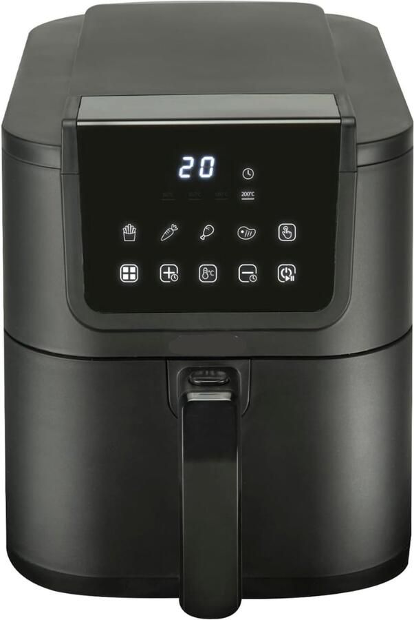 TIM. TIM Airfryer xl Airfryer xxl Heteluchtfriteuse 5 Liter met keramische antiaanbaklaag Zwart 29cm x 23cm x 40cm