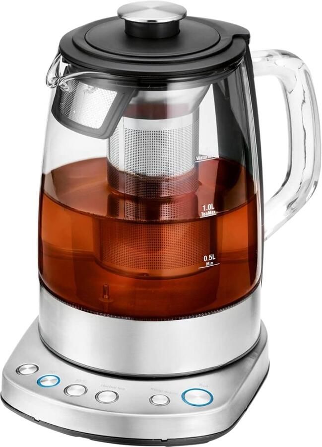 Ahd Waterkoker glas Waterkoker Zilver 22 cm x 20 cm x 26 cm