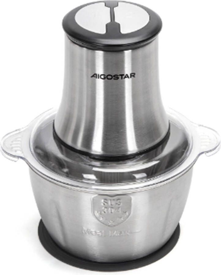 Aigostar Flor 30H91 Electrische Hakmolen Food Chopper 1 8L 2 Snelheden Foodprocessor Met RVS Kom 500W - Foto 2