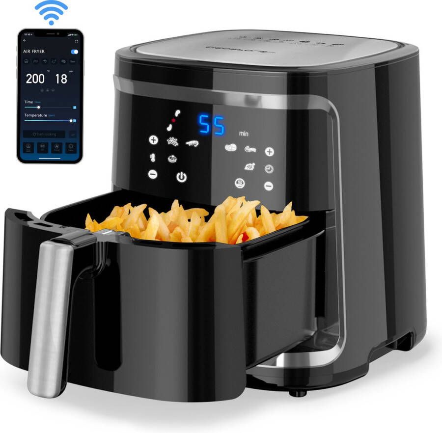 Aigostar Cube Smart Airfryer XXL Heteluchtfriteuse 7 Liter App Connect 1900W 360 Graden Hete Lucht Circulatie 7 in 1 kookfuncties Zwart - Foto 2
