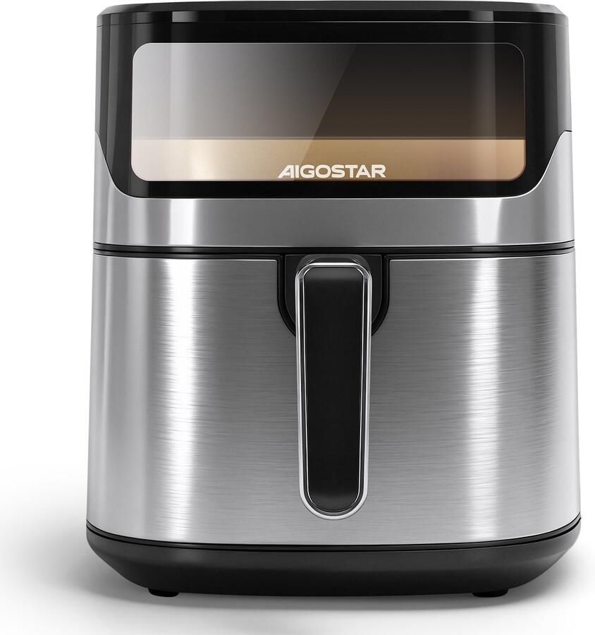 Aigostar 30AX1 Balloon 6 5L Airfryer Heteluchtfriteuse met kijkvenster 1600W 13 Programma's Gezond Koken zonder Olie