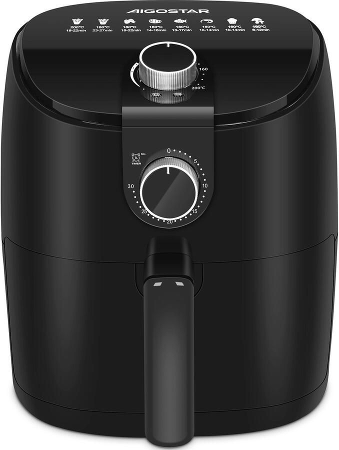 Aigostar Hayden A Airfryer Heteluchtfriteuse 4 liter -1500W Zwart - Foto 3