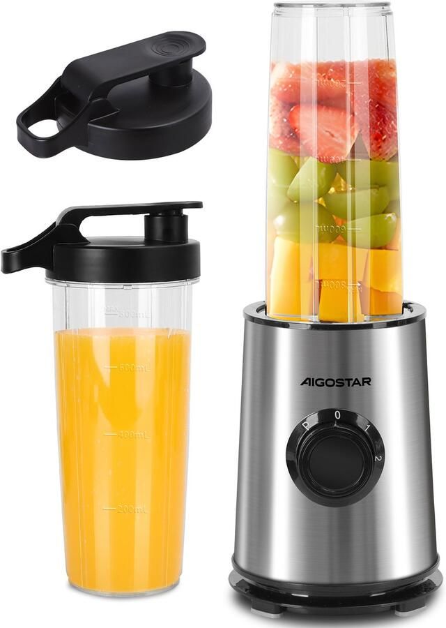 Aigostar Blender to go Blender Smoothie Maker To Go Twee Drinkbekers