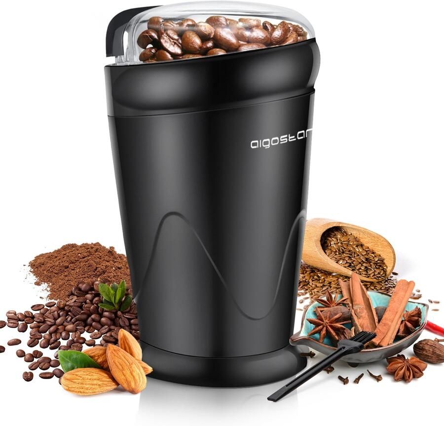 Aigostar Breath 30CFR Koffiemolen koffiemaler Coffee Grinder koffiemolen electrisch Elektrische Koffiebonen Maler BPA-vrij Zwart - Foto 3