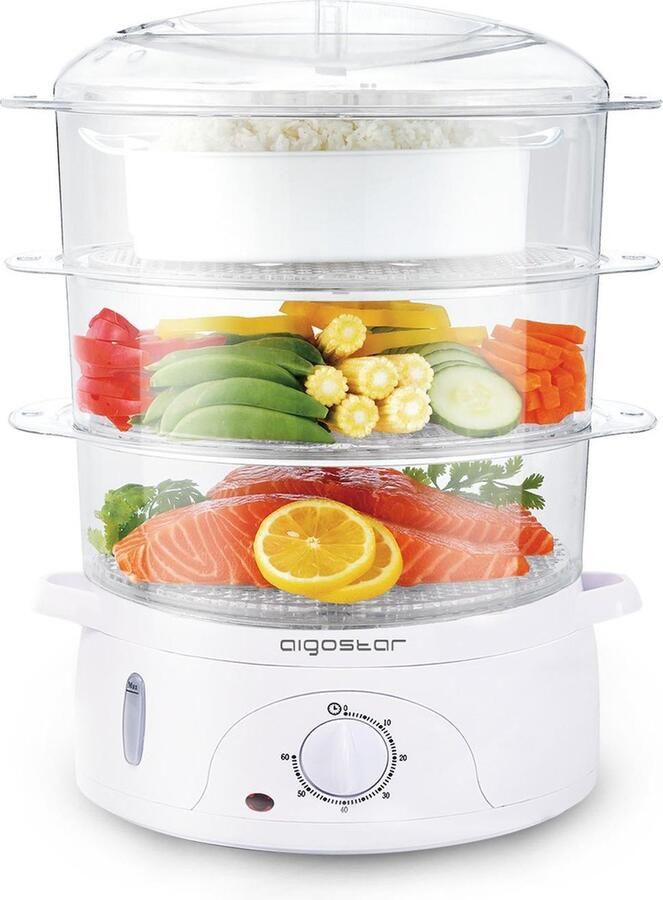 Aigostar Fitfoodie 30CFO Stoomkoker 9L met Timer 800W 3 Lagen - Foto 2