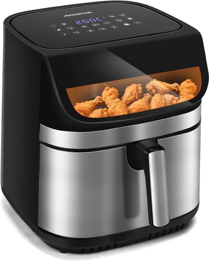 Aigostar 303QI OmniCook XXXL Airfryer 8 8L Dubbele verwarmingselementen 2200W Heteluchtfriteuse met kijkvenster 13 Programma's - Foto 2