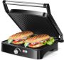 Aigostar Calore 30 HHK Contactgrill Panini Grill 1800W RVS Zwart - Thumbnail 2