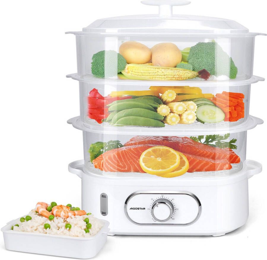 Aigostar Fitfoodie pro Stoomkoker 12 Liter 900W wit