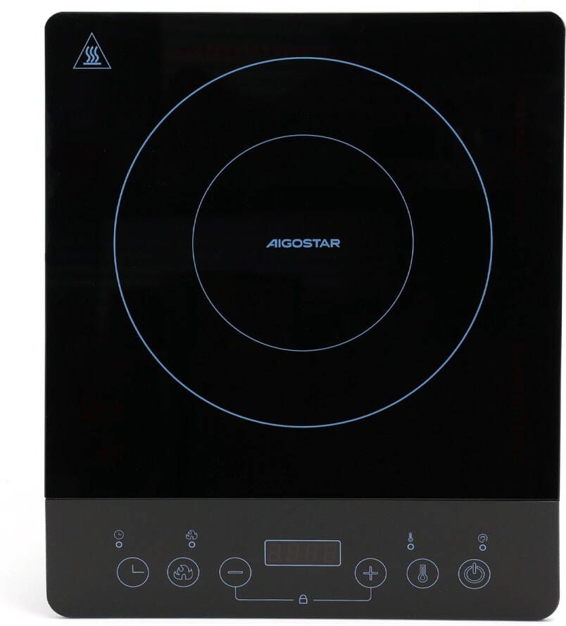 Aigostar Flame 30BWN Inductie Kookplaat 2000 Watt Touch control 1 kookzone Timer Zwart