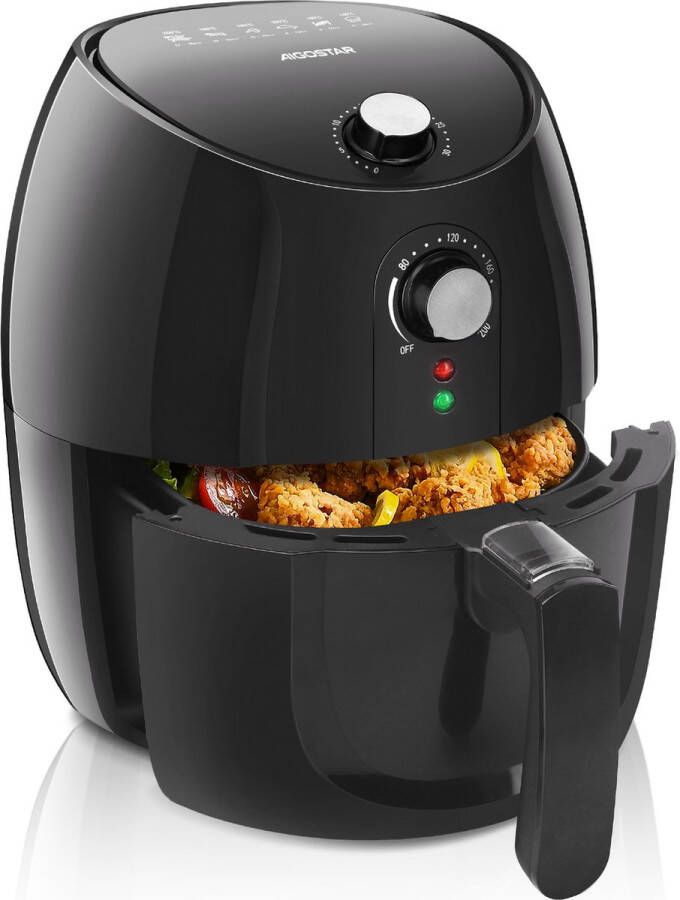 Aigostar Hayden 30PYC Airfryer Hetelucht Friteuse 360° snelle warmtecirculatie Compact 3.5L 1500W Zwart - Foto 2