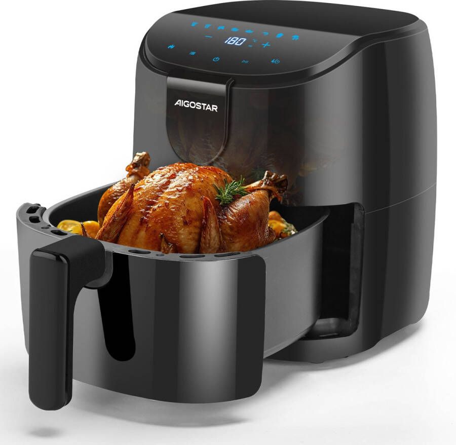 Aigostar HaydenX airfryer Heteluchtfriteuse 4 liter temperatuurbereik 40 tot 200°C 8 programma's 1500W Zwart