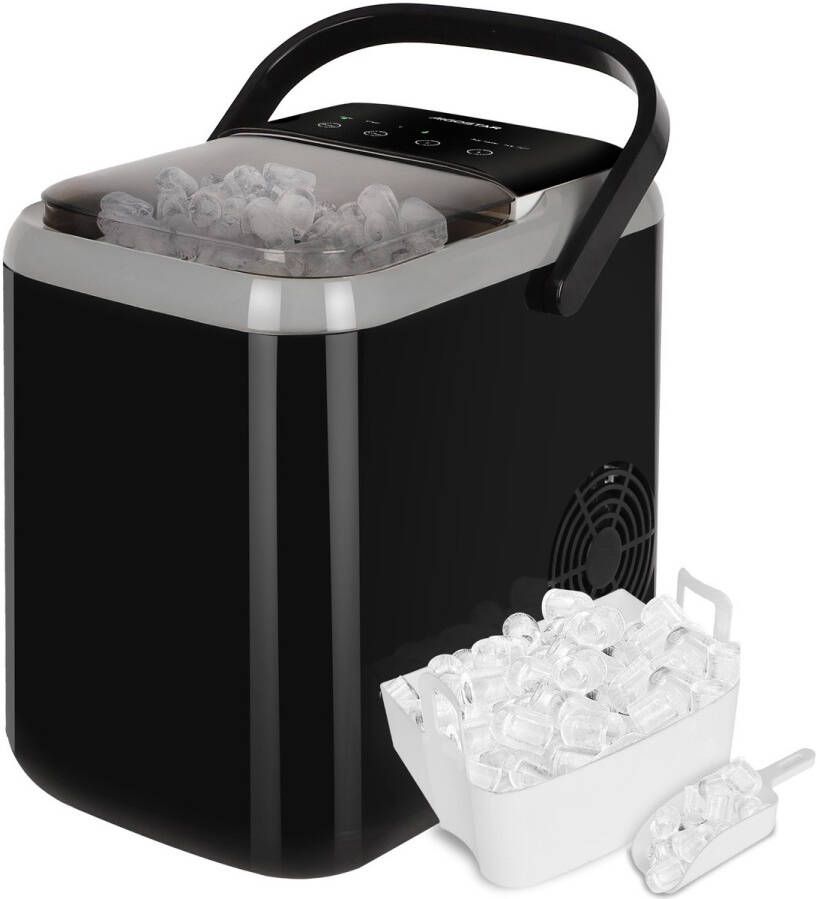 Aigostar IJsblokjesmachine – 1.5L -14kg 24 uur – IJsblokjesmaker met IJsschep – Zelfreinigingsfunctie Draagbaar Zwart - Foto 3