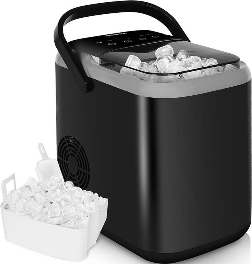 Aigostar IJsblokjesmachine – 1.5L -14kg 24 uur – IJsblokjesmaker met IJsschep – Zelfreinigingsfunctie Draagbaar Zwart - Foto 5