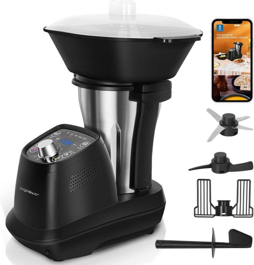 Aigostar Power Cook 33ICM Multifunctionele keukenmachine Foodprocessor Multicooker Zwart - Foto 1
