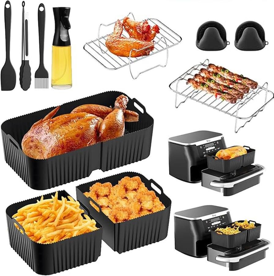 AIMASON Airfryer Accessoires Set – Universele Bak- en Grillset voor Airfryer – Keuken Kookgereedschap Set