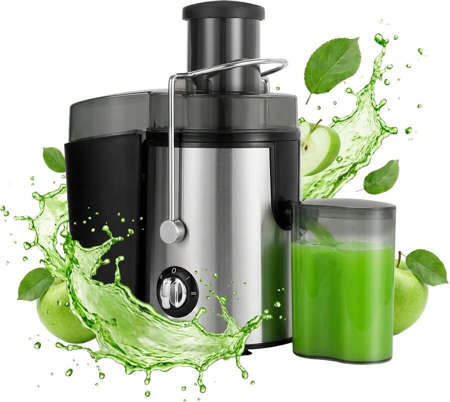 AIMASON Multifunctionele sapcentrifuge krachtige 800W motor met 3 snelheden inclusief sapbeker en pulpcontainer BPA-vrije elektrische juicer voor thuisgebruik voor groenten fruit en sinaasappels