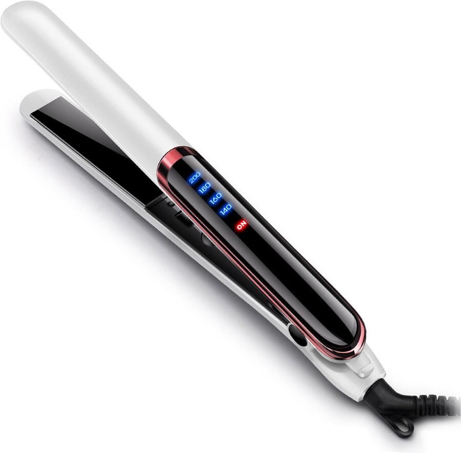 AIMASON Professionele Stijltang 4 Temperatuurstanden & LED Display 10 Seconden Opwarmen Zwevende Platen PTC Verwarming 2-in-1 Stylen & Verzorgen Automatische Uitschakeling 1.8m Veiligheidskabel Voor Droog & Vochtig Haar Wit