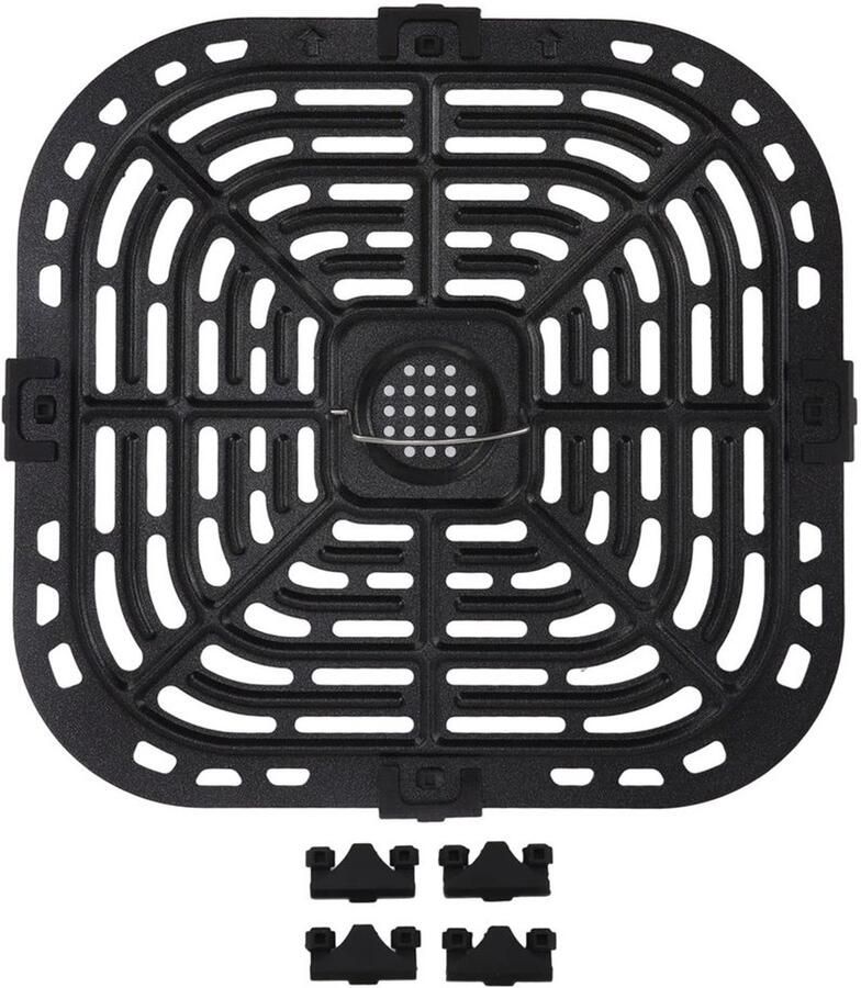 Air Fryer Grillpan Vervangende Grillpan Roestvrij staal 24x23 cm Friteuse Crisperplaat Geschikt voor Heteluchtfriteuse Vaatwa