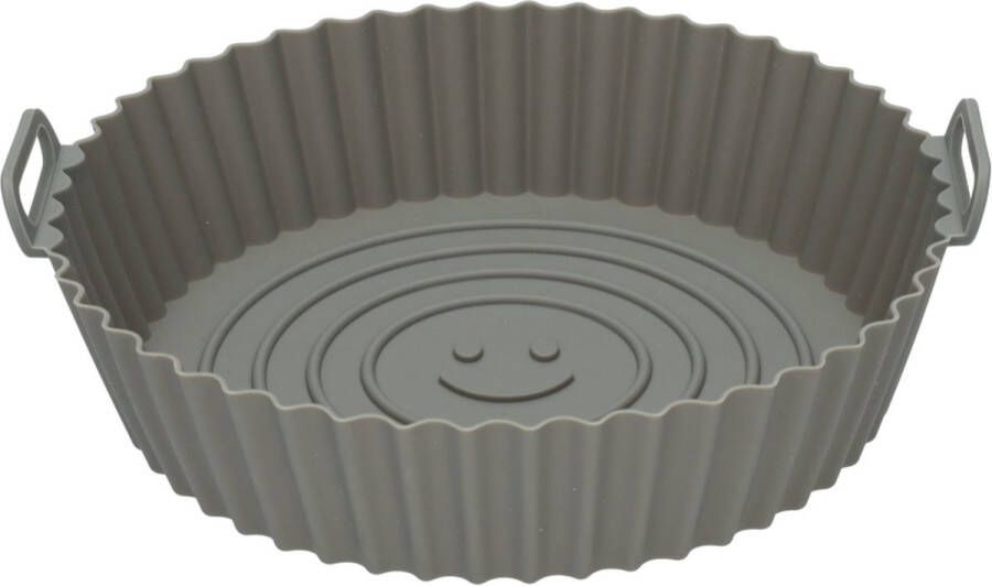 Airfry Tools Airfryer Siliconen Bakje Heteluchtfriteuse Accesoires Bakvorm Mandje 20cm Grijs Vaatwasser bestendig