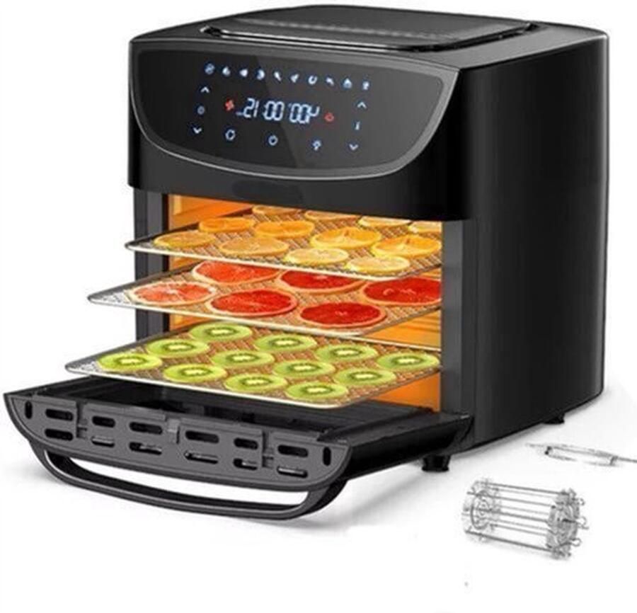 Airfryer 18L – Heteluchtfriteuse 10-in-1 Digitale Convectie Oven – 1800W Airfryer en Toaster Combinatie – Groot Formaat met LED Scherm Meerdere Rekniveau's