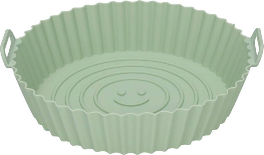 Airfryer tools Airfryer Siliconen Bakje Heteluchtfriteuse Accesoires Bakvorm Mandje 20cm Groen Vaatwasser bestendig
